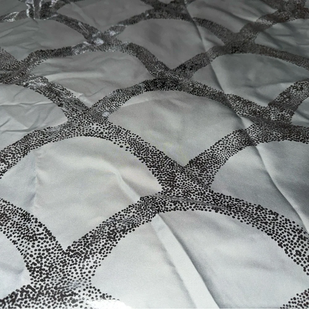 Silver and Gray Patterned shower curtain